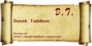 Dusek Taddeus névjegykártya